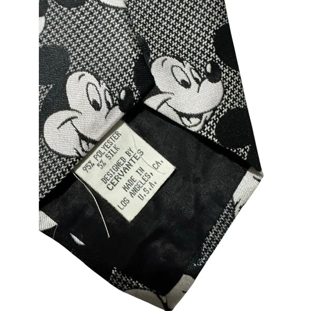 Disney Cervantes Mickey Mouse Vintage Cartoon Necktie Polyester Silk Blend